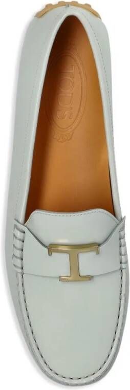 TOD'S Moccasin-Style Flat Shoes With Flexible Rubber Sol in groen