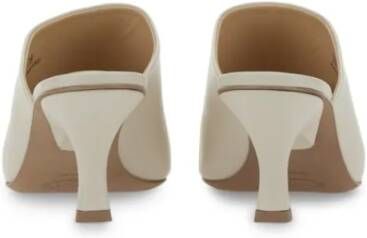 TOD'S Sandalen Backless Calfskin Sandals With Sophisticated Heel in grijs