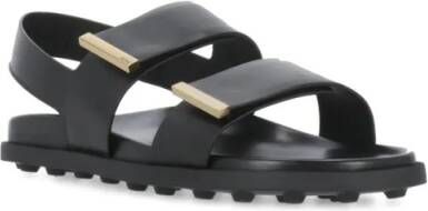 TOD'S Sandalen Black Leather Sandals in zwart