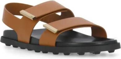 TOD'S Sandalen Brown Leather Sandals in bruin