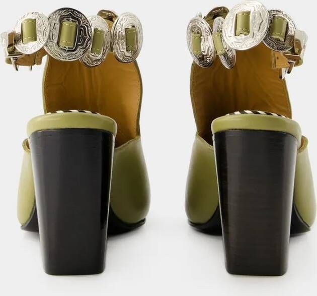 Toga Pulla Boots Aj1308 Sandals Leather Khaki in groen