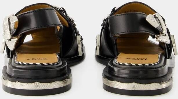 Toga Pulla Sandalen Sandals Leather Black in zwart