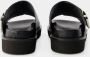 Toga Pulla Zwarte Leren Sandalen met Ronde Neus Black Dames - Thumbnail 2