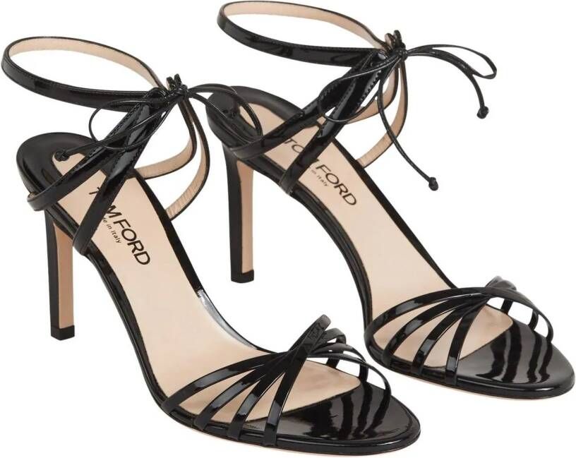 Tom Ford Hoge hakken Leather Heeled Sandals in zwart