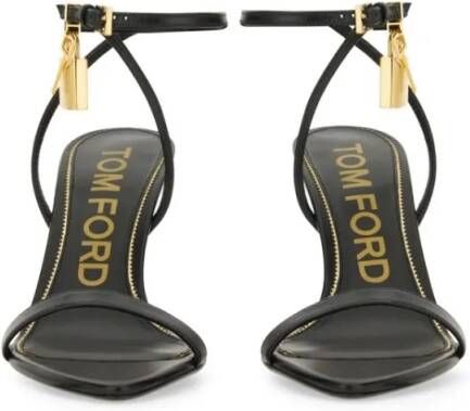 Tom Ford Sandalen Black Sandal With Striking Padlock Detail in zwart