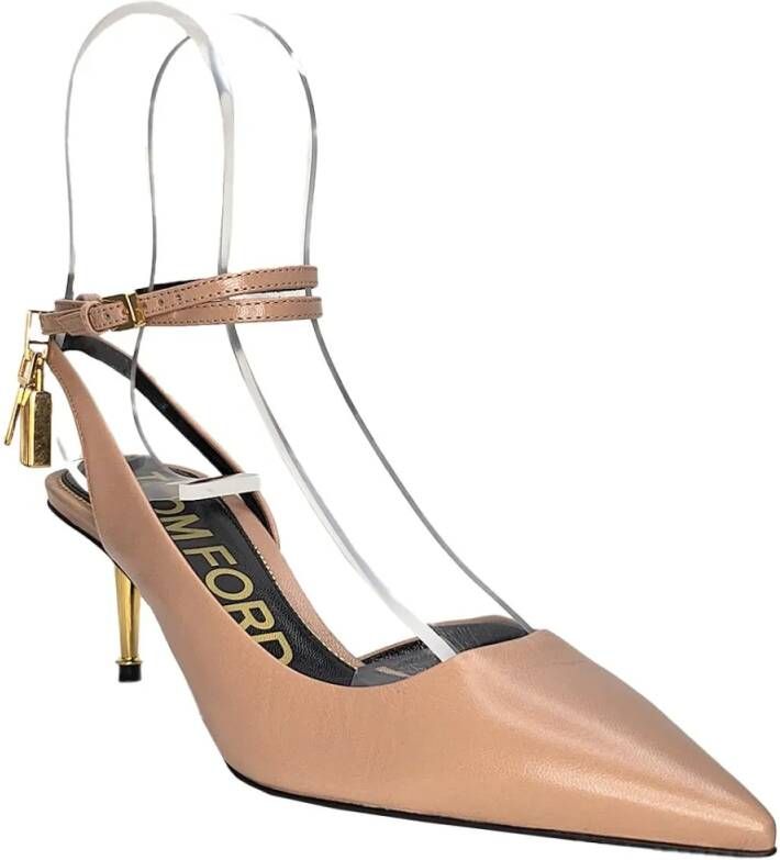 Tom Ford Sandalen Slingback Pumps Kitten Heel 55 in beige