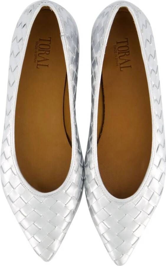 Toral Ballerinas Dames Magda Loafer Metallic Silver in staalgrijs
