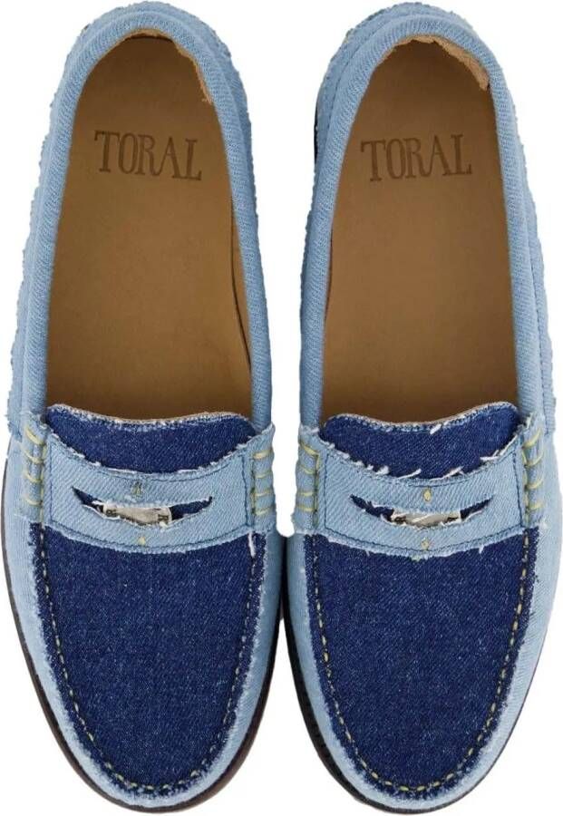 Toral Loafers Dames Coin Loafer Blauw Jeans in blauw