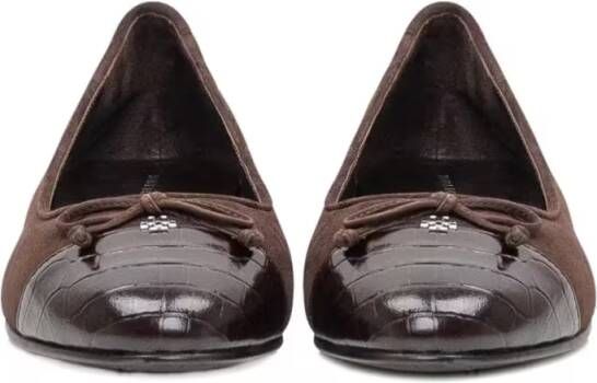 TORY BURCH Ballerina Flats With Contrasting Toe in zwart