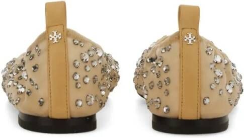 TORY BURCH Crystal Ballerina in bruin