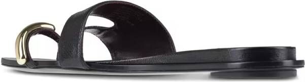 TORY BURCH Pierced Slide Flat Shoes With Soft Caprine Leather in rood
