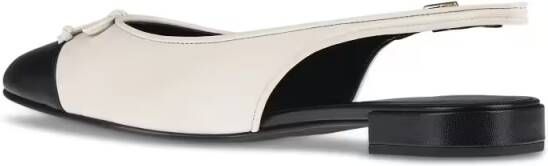 TORY BURCH Pointed Toe Slingback Flats in beige