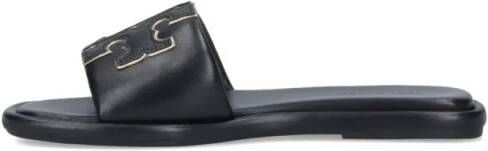 TORY BURCH Sandalen Double "T" Slide Sandals – Black in zwart