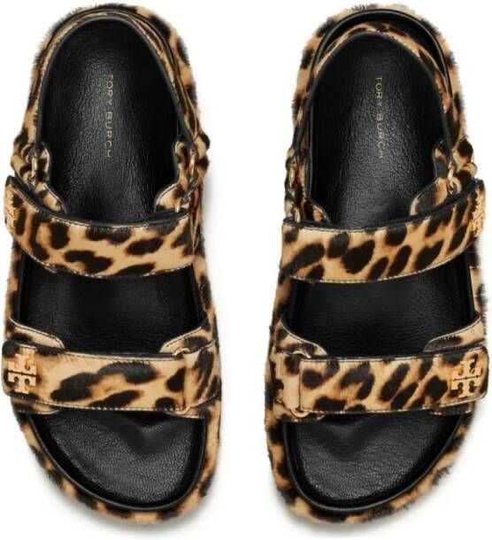 TORY BURCH Sandalen Leopard Print Leather Kira Sandal in bruin