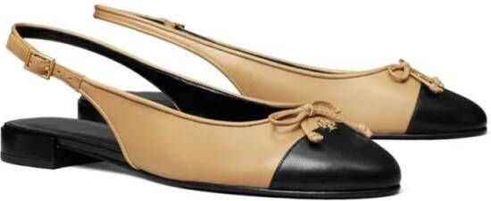 TORY BURCH Slingback Flat Shoes With Pointed Toe in beige