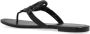 TORY BURCH Slippers & Mules Black Leather Mules With Signature Logo Strap in grijs - Thumbnail 1