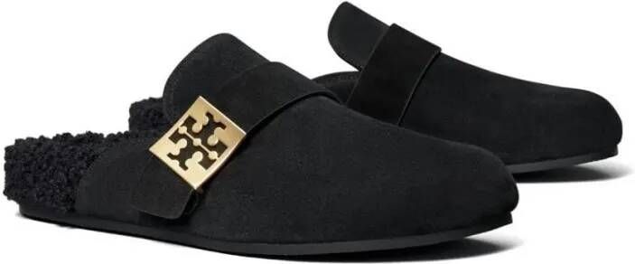TORY BURCH Slippers & Mules Black Suede Mellow Mules in zwart