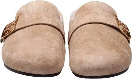 TORY BURCH Slippers & Mules Mellow In Shearling Color Taupe in bruin