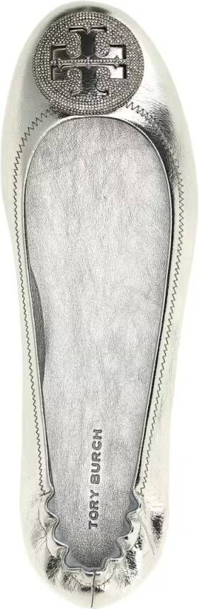 TORY BURCH Metallic Leren Ballet Flats Elastische Achterkant Pink Dames - Foto 3