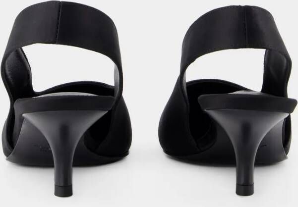 TOTEME Hoge hakken Classic Slingbacks Silk Black in zwart