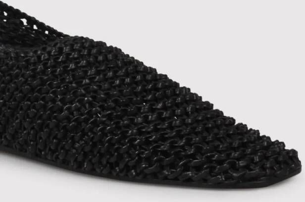 TOTEME Woven Leather Ballerina in zwart