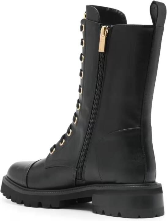 Twin-Set Boots Tall Lace-Up Black Boots in zwart