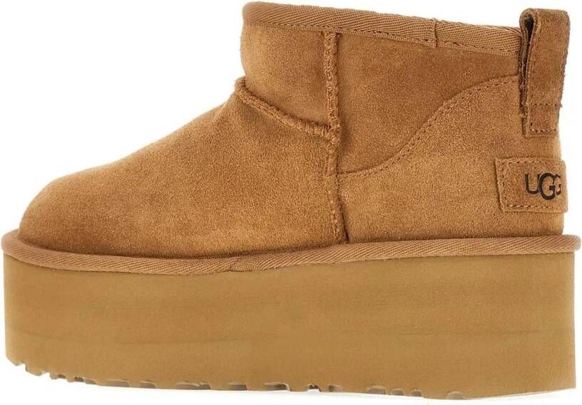 UGG Vachtlaarzen Dames W Classic Ultra Mini Platform Maat: 37 Materiaal: Suède Kleur: Cognac - Foto 18