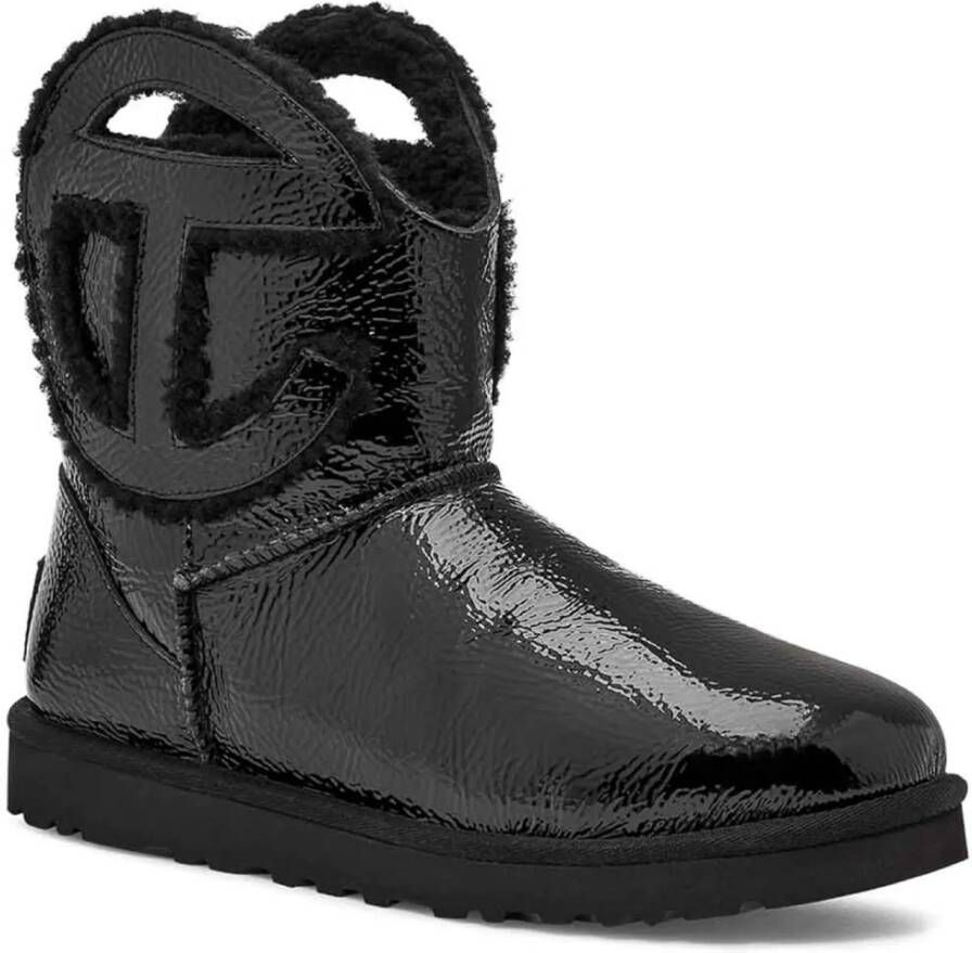 Ugg Boots Mini Crinkle Boots With Logo And Plush Interior in zwart