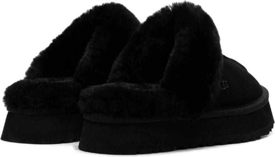Ugg Slippers & Mules Plush Lined Black Slip-On Sandals With Thick Sole in zwart