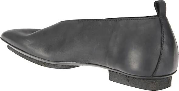 Uma Wang Hoge hakken Square-Toe Leather Ballerina Shoes in zwart