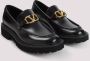 Valentino Garavani Black Leather Loafers With Gold-Tone V-Logo Detail in zwart - Thumbnail 2