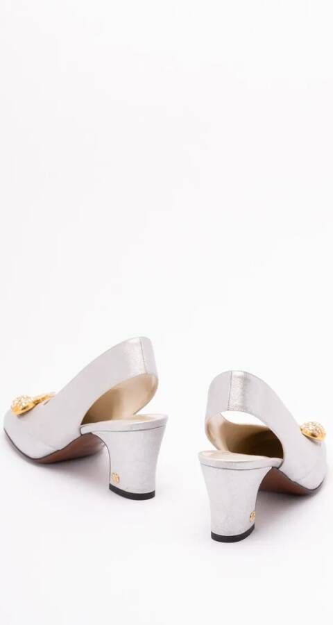 Valentino Garavani Hoge hakken ` Adamantine` Slingbacks in staalgrijs - Foto 2