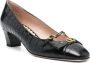 Valentino Garavani Hoge hakken Bow Detail Black Crocodile-Embossed Leather Heels in zwart - Thumbnail 1