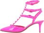 Valentino Garavani Hoge hakken Calfskin Open Pumps Pink in roze - Thumbnail 1