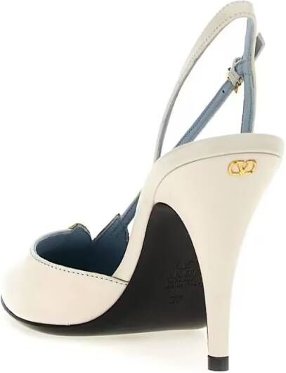 Valentino Garavani Hoge hakken 'Foliefoliage' Slingback in goud