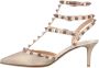 Valentino Garavani Hoge hakken Gold Calfskin Rockstud Pumps With Rose-Tone Hardwa in beige - Thumbnail 1