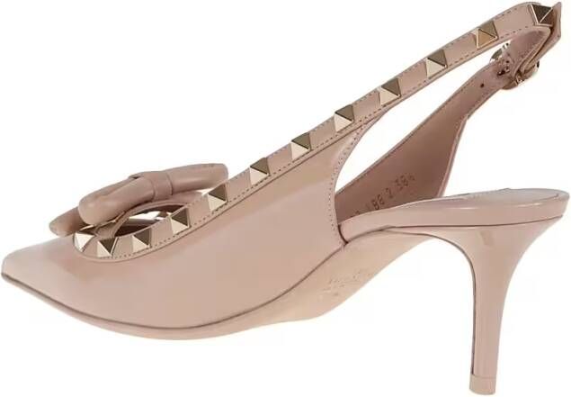 Valentino Garavani Hoge hakken Patent Leather Slingback Pumps in beige
