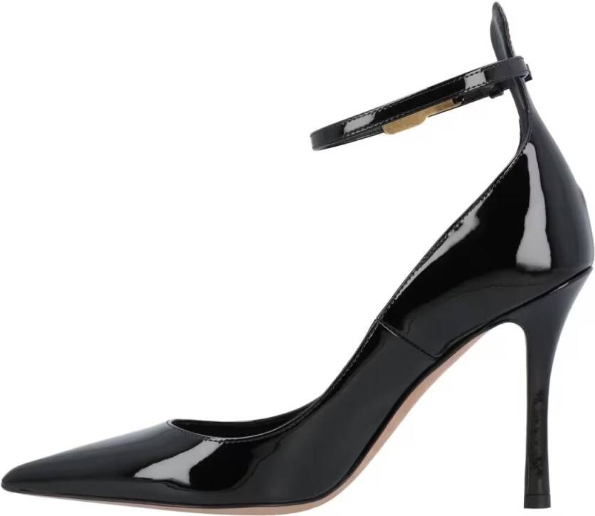 Valentino Garavani Hoge hakken Tan-Go Patent Leather Pump 100Mm Black in zwart