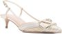 Valentino Garavani Hoge hakken Vlogo Signature Silver Leather Pumps With Pointed in beige - Thumbnail 2