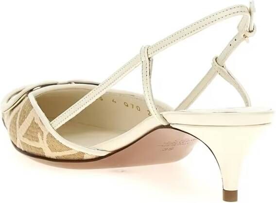 Valentino Garavani Hoge hakken 'Vlogo Signature' Slingbacks in beige