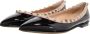 Valentino Garavani Loafers Ballerina Rockstud in zwart - Thumbnail 1