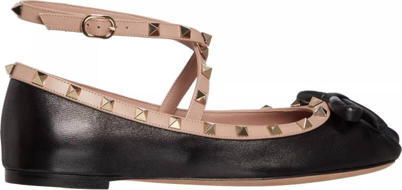 Valentino Garavani Loafers Ballerina Rockstud in zwart