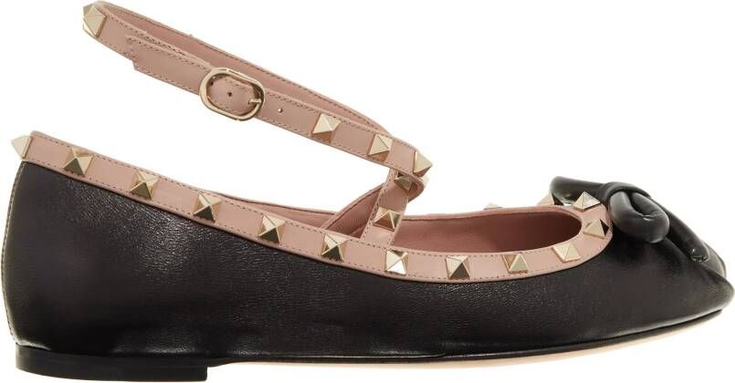 Valentino Garavani Loafers Ballerina Rockstud in zwart