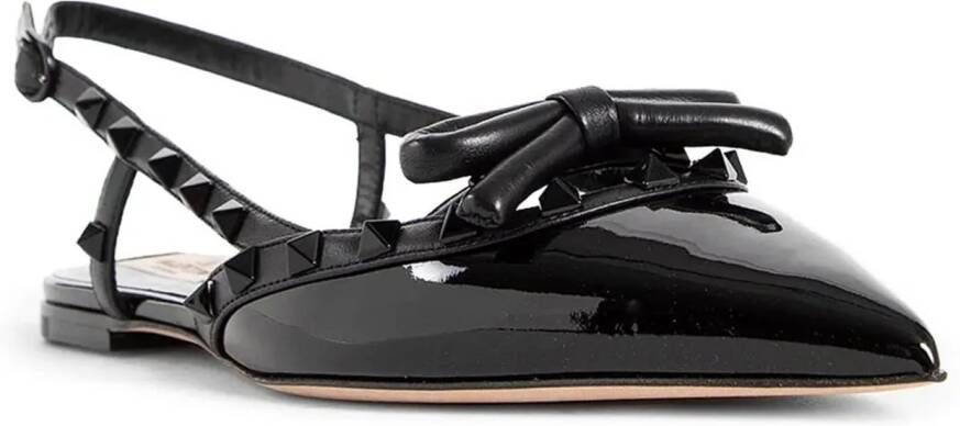 Valentino Garavani Loafers Rockstud Bow T.05 Ballerina in zwart