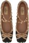Valentino Garavani Rockstud Ballerina in zwart - Thumbnail 1