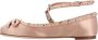 Valentino Garavani Rockstud Satin Ballerinas Nude in roze - Thumbnail 1