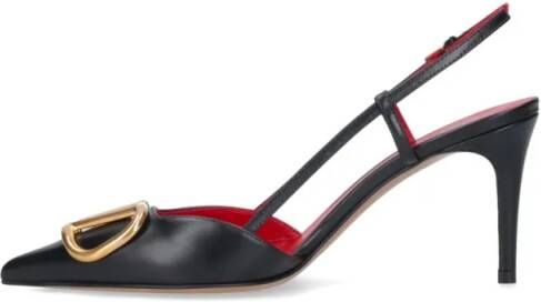 Valentino Garavani Sandalen Black Pointed Toe Slingback Heels in zwart