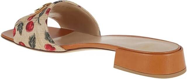 Valentino Garavani Sandalen Cherryfic Motif Jacquard Slide Sandal in bruin