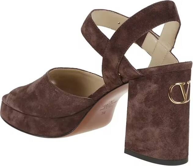 Valentino Garavani Sandalen Fawcette Sandal In Crust Leather in bruin
