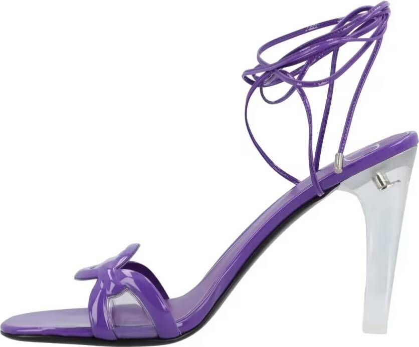 Valentino Garavani Sandalen Purple Leather Chain Sandals Purple in paars